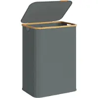 Songmics Wäschekorb mit Deckel 140 Liter aus Oxford-Gewebe schiefergrau LCB519GN01