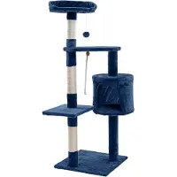 ESTEXO Kratzbaum Katzenbaum Katzenkratzbaum 112 cm Kletterbaum Spielbaum Dunkelgrau