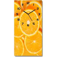 Tulup Wanduhr aus Glas – 30x60 cm - Glasbild - Glasuhr - Gehärtetes Glas -Orangenscheiben