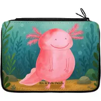 Mr. & Mrs. Panda Federmappe Axolotl Glücklich Design - Weiß - Geschenk, Lebensfroh, Etui, Mäppchen, Bleistiftetui, Federmäppchen, Axolot, Lurch, gut Gelaunt, für Stifte