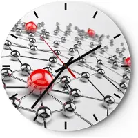 ARTTOR Wanduhr - Rund - Glasuhr - Abstrakt grafik entwurf computer - 30x30cm - Schleichendes Uhrwerk - Lautlos - zum Aufhängen bereit - Dekoration Modern - Wanddekoration aus Glas - C3AR30x30-2550