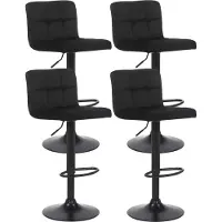 CLP 4er Set Barhocker Feni Samt schwarz
