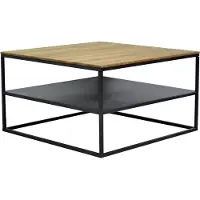 Natur24 Couchtisch KIM mit Ablage 70 x 70 x 40 cm