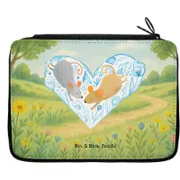 Mr. & Mrs. Panda Etui Mäuse Herz Design - Weiß - Geschenk, Mäppchen, für Immer, Maus, Federmäppchen, Federtasche, Freundin, Bleistiftetui, Federmappe, Hochzeit, Liebe