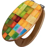 Banjado Design WC Sitz Bambus Absenkautomatik -Farbkasten 2 - Toilettendeckel mit Absenkautomatik Holz/hochwertiger Bambus Klodeckel/WC-Sitz für alle gängigen Toiletten [TDB2 11563]