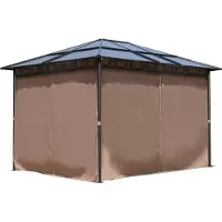 Quick Star Metall Garten Hardtop Pavillon 3x3,6m mit 4 Seitenteilen Doppelstegplatten Polycarbonat
