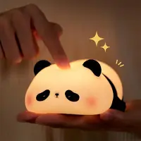 Xdovet Nachtlicht Kinder Panda Nachtlampe Dimmbar Timer Touch-Steuerung Silikon Nachtlicht Baby USB-Aufladbar Niedliche Panda Lampe