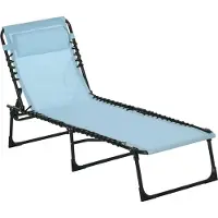Dopwii Sonnenliege, klappbar, atmungsaktiver Bezug, Metallrahmen, 189 x 58 x 30 cm, Blaugrün