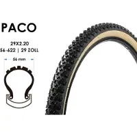 Paco 29 Zoll Tires MTB Fahrrad Reifen 29x2.20 Mantel Decke 56-622 Schwarz Beige