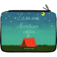 Mr. & Mrs. Panda Etui Abenteuer - Geschenk, Urlaub, Camping, Dekoration, Federmäppchen, Schlampermäppchen, Natur, Federmappe, Bleistiftetui, Reise, Mäppchen, Zelten