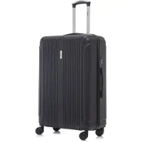 YONSLY Koffer Trolley Reisekoffer Suitcase, Rollkoffer Handgepäck ,mit 4 Rollen 360°, Hartschalenreisekoffer, Zahlenschloss, Weicher Gummigriff (XL, Schwarz)