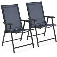 Yaheetech 2er Set Gartenstühle Hochlehner Klappstühle Terrassenstühle mit Rückenlehne&Armlehnen Klappbare Outdoor-Stühle Essstühle bis 150kg Belastbar