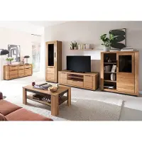 Lomadox Wohnmöbel Set Eiche GIUSTINO-06 teilmassiv 6-teilig