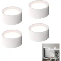 Slyrun 4 Stück LED Aufbauspots,Deckenspots,4000K Deckenstrahler,Aufputz Spots,Aufbaustrahler Rund,Weiß