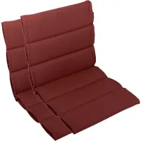 DiscountDeal24 LILENO HOME Gartenstuhl Auflagen als [2er Set - Niedriglehner] in Rot - bequeme Liegen als Sitzauflagen für Gartenmöbel - Stuhlkissen für Gartenstühle und Klappstühle