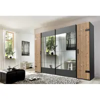 Freiraum Dreh-/Schwebetürenschrank >Stockholm I< (B/H/T: 227x210x65 cm) in braun