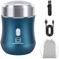 Slyrun Elektrorasierer, tragbarer Metallrasierer, Gehäuse aus Aluminiumlegierung, Mini-Gehäuse, abnehmbare Klinge, blau