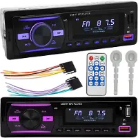 Welikera Bluetooth Autoradio 1 DIN mit Freisprecheinrichtung, 2 USB-Ports, FM Tuner, AUX, RGB Farben, SD/MicroSD Unterstützung und Fernbedienung
