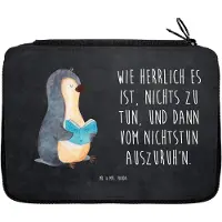Mr. & Mrs. Panda Schlampermäppchen Pinguin Buch - Kreidetafel - Geschenk, Pinguine, Federmappe, Federtasche, Urlaub, Federmäppchen, Etui für Stifte, Ferien, Freizeit