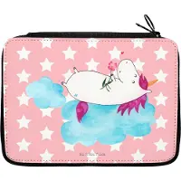 Mr. & Mrs. Panda Bleistiftetui Einhorn Verliebt - Rot Pastell - Geschenk, Unicorn, Wolke, Federmappe, Etui, Einhörner, Liebe, Schlampermäppchen, Schreibmappe, Federtasche