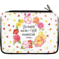 Mr. & Mrs. Panda Federmappe Du Lächelst - Geschenk, glücklich sein, Mäppchen, Schlampermäppchen, Lachen Spruch, Positiv, Dekoration, Federtasche, Zitat schön, Etui