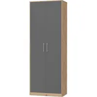 SMARTBett GmbH SMARTBett Schrank Kleiderschrank Aktenschrank 80 cm Wildeiche/Anthrazit