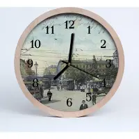 Tulup Holzuhr 20fi cm wanduhr - Postkarte Retro City