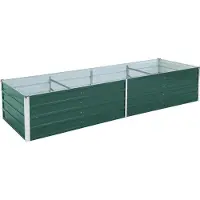 ESTEXO Metall Blumenbeet Hochbeet 320x80x77 cm Grün Pflanzbeet Gemüsebeet Pflanzkasten