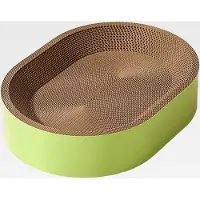 Markenlos Kratzmatte für Katzen, ovales Design aus Karton – Schutz für Möbel, Krallen, Spielaktivitäten, Ecke, Balkon, Wohnzimmer, Büro, Wohnung