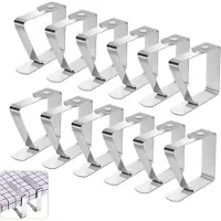 JORMFTTE Rostfreier Tischdeckenclip, 12 Stück Tischdeckenclips, Verstellbarer Outdoor-Tischdeckenclip, Gartentischdeckenclip für Küche, Büro, Restaurant, Picknick, Hochzeitsfeier, 5 x 4 cm