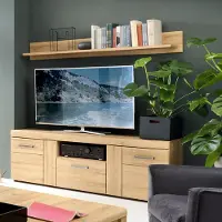 Lomadox TV Kombination, Fernsehschrank und Wandboard, in Grandson Eiche Nb. CARIATI-129, B/H/T ca. 157/165/41 cm
