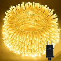 Oyajia 8 Modi LED Lichterkette Strom, Warmweiß, 20m-200 LEDs, Timer, Merkfunktion, LED Weihnachten Lichterkette Garten BBQ Party Deko Licht, IP65