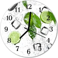 Tulup Glasuhr Wanduhr Küchenuhr Echt-Glas 30fi cm Limetten grün