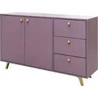 AGMAT-FURNITURE Kommode Siena mit 3 Schubladen und 2 Türen, Sideboard in Farbe: Lila, Schrank in Größe: 140 x 86 x 41 cm
