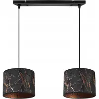 Light11 HOME Kronleuchter Pendelleuchte mit Kupfer Muster – Moderne Hängelampe mit Lampenschirm, Deckenlampe für Wohnzimmer und Esszimmer