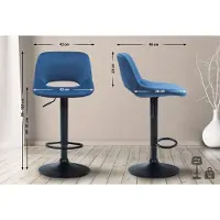 CLP Barhocker Camden Samt schwarz blau