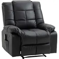 Dopwii Massagesessel, Relaxsessel, 8 Vibrationspunkte, Liegefunktion, Kunstleder, schwarz, 94x99x99cm