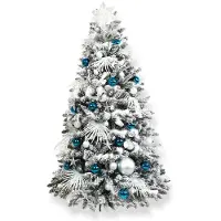 LAALU Geschmückter künstlicher weihnachtsbaum mit 215 Stk Kugeln POLAR BLUE 300 cm mit Metallständer