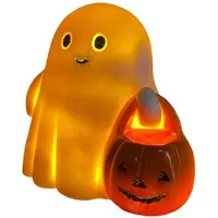Welikera Nachtlicht,3D-Halloween-Geister-Nachtlicht aus Kunstharz, Halloween-Dekoration, lustige Geisterstatue Innenbereich, Schlafzimmer, Wohnzimmer