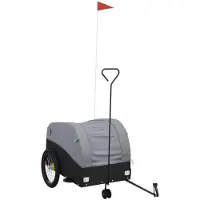 Syfax Fahrradanhänger Schwarz und Grau 45 kg Eisen