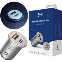 Sarcia.eu Kfz-Schnellladegerät mit 2 Anschlüssen – PD, QC, PPS – USB-C & USB-A – 3mk Hyper Car Charger 30W