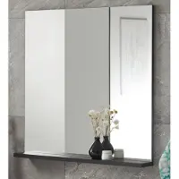 Furn.Design Badezimmer Spiegel "Design-D" in schwarz Badspiegel mit Ablage 80 x 85 cm