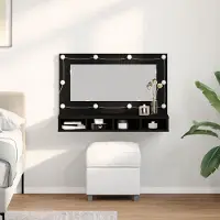 vidaXL Möbel LED Spiegelschrank Schwarz Eiche 90x31,5x62 cm - Badspiegel 862781