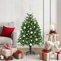 vidaXL "Schlussverkauf" Weihnachtsbaum(1 pc) - Kunstbaum/Tannenbaum - mit 150 LEDs mit Ständer Grün 120 cm PE C7627