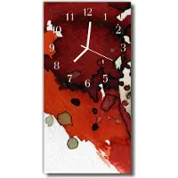 Tulup Glasuhr Wanduhr Küchenuhr Echt-Glas 30x60 Flecken Mehrfarbig