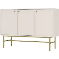 Masseno Kommode TORINO 125 cm Sideboard mit 3 Türen für Wohnzimmer Schlafzimmer Modern 125x41x86 cm Beige / Beige