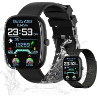 Valdus Smartwatch Damen & Herren 1,83 Zoll mit Telefonfunktion, IP67 wasserdicht, Herzfrequenz & SpO2, Schrittzähler Fitness-Tracker – Schwarz