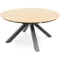 Di volio Gartentisch Ravello ø 150 cm, rund - beige - Gartentisch - wetterfest & langlebig, aus Kunstholz und Aluminium