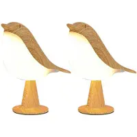 Dopwii 2-teilige Touch-Nachttischlampe, dimmbare kleine kabellose Tischlampe, süßes Vogellicht-Nachtlicht, geeignet als Geschenk für Kinder