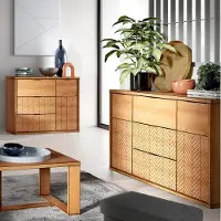 Lomadox Wohnzimmermöbel Set 2-teilig modern in Eiche FABRIANO-161